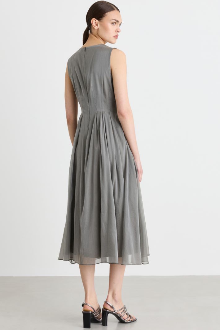 Plissé Organza Dress - GREY - Intrend - 4