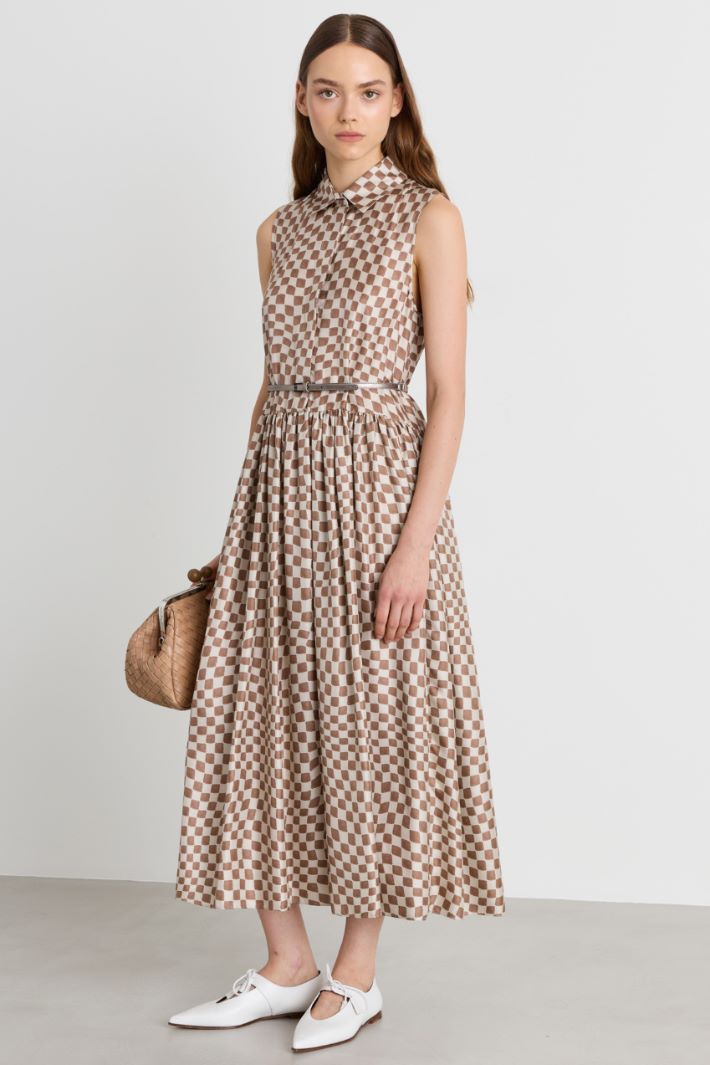 Twill shirt dress - BROWN - Intrend