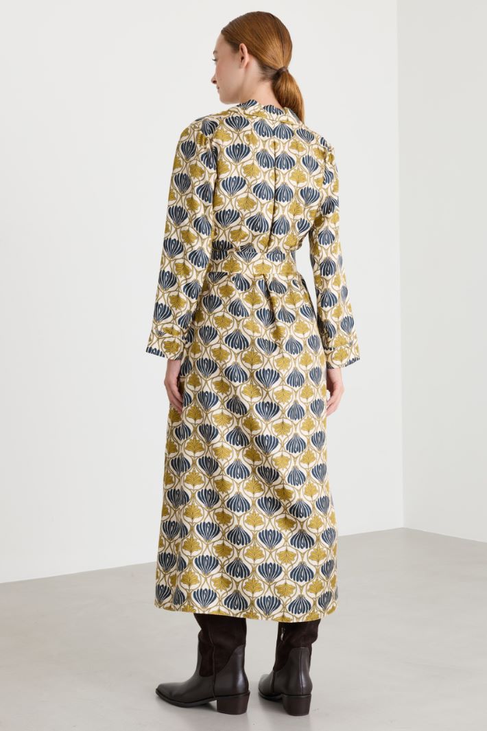 Printed kaftan dress - YELLOW BLUE - Intrend - 4