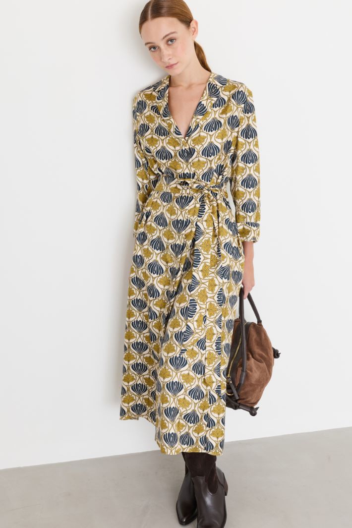 Printed kaftan dress - YELLOW BLUE - Intrend - 2