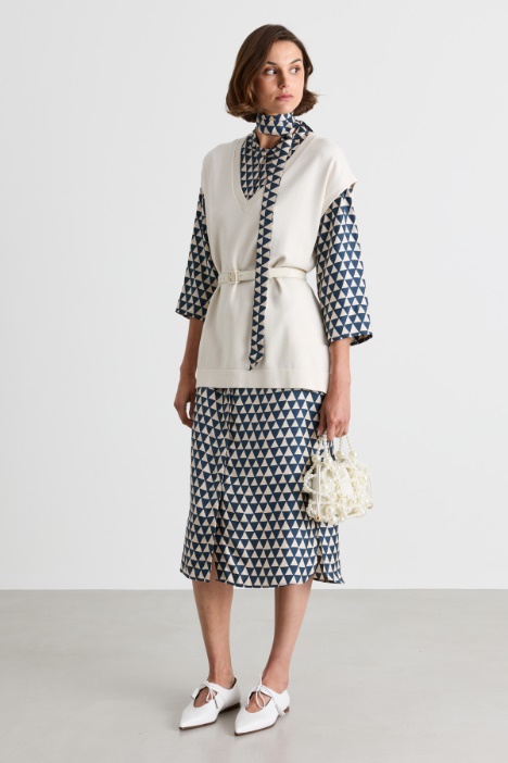 Printed Silk Twill Caftan - Intrend