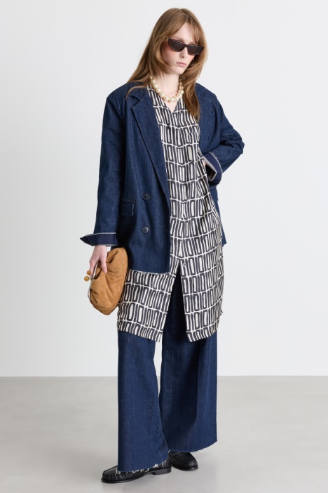 Kleid aus bedrucktem Twill - Intrend