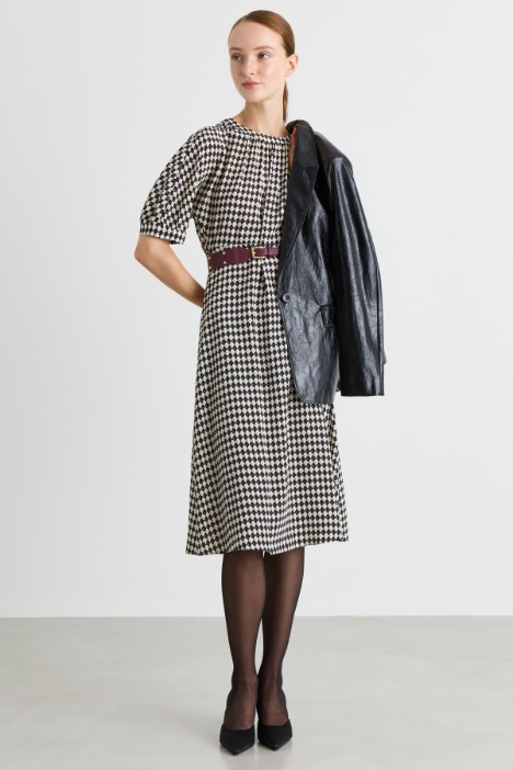 Printed crepe de chine dress - Intrend