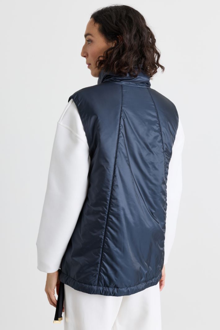 Gilet imbottito in tela antigoccia - BLU - Intrend - 4