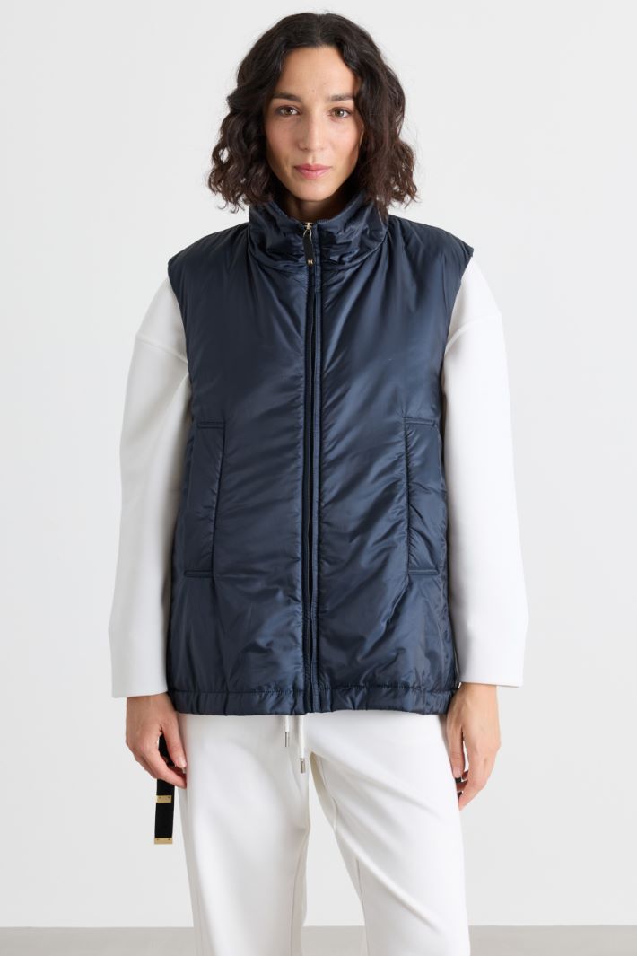 Gilet imbottito in tela antigoccia - BLU - Intrend - 2