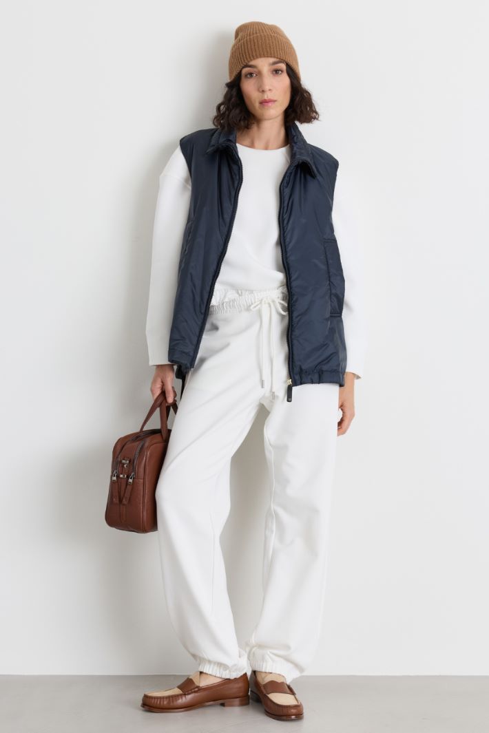 Gilet imbottito in tela antigoccia - BLU - Intrend