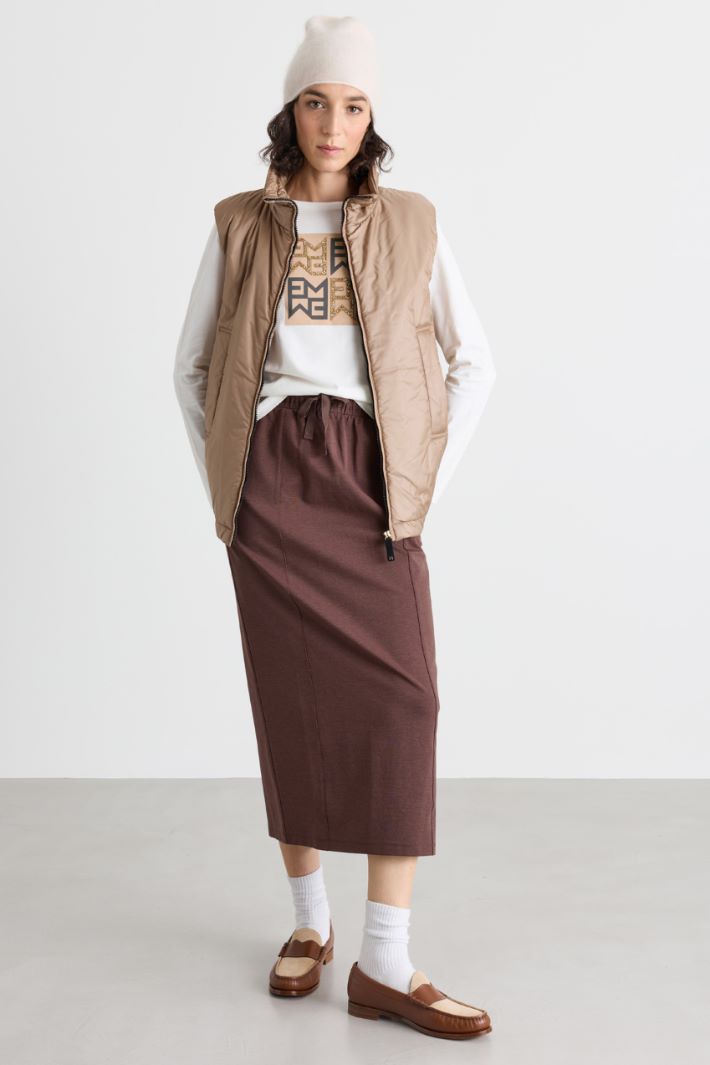 Gilet imbottito in tela antigoccia - CAMMELLO - Intrend