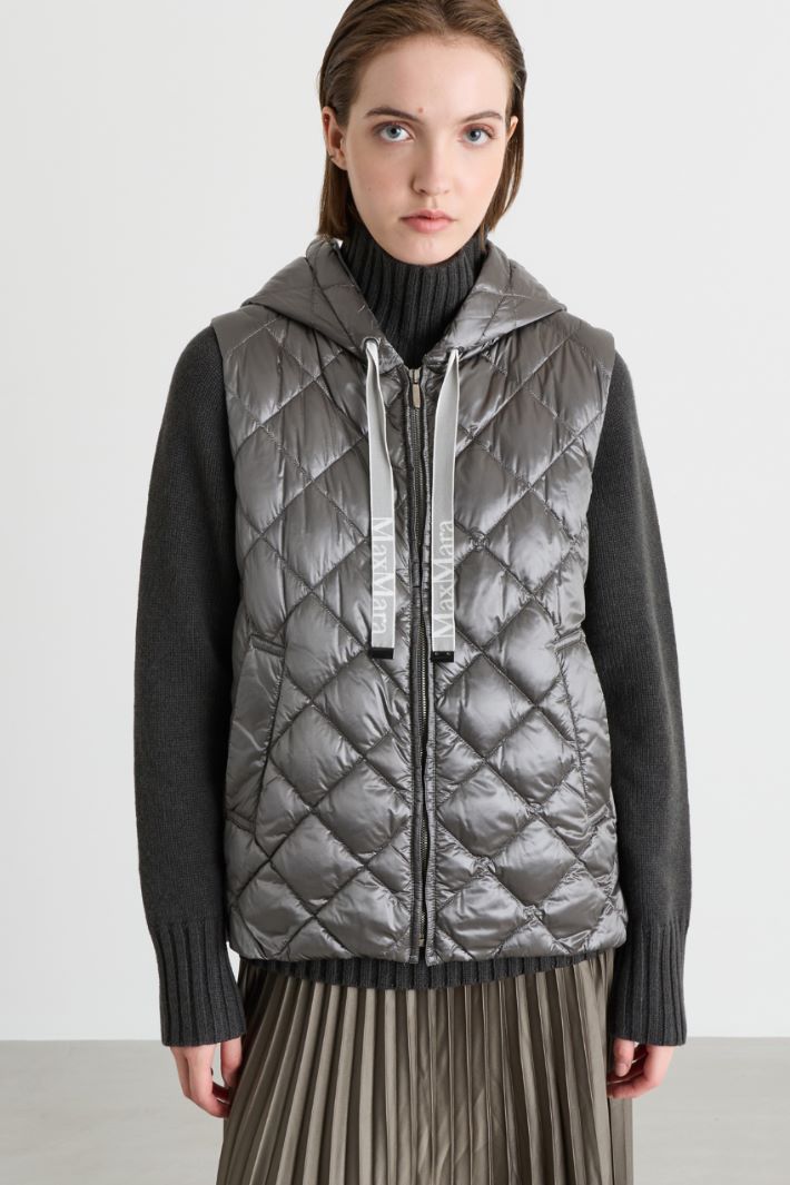 Padded water-repellent canvas gilet - GREY - Intrend - 2