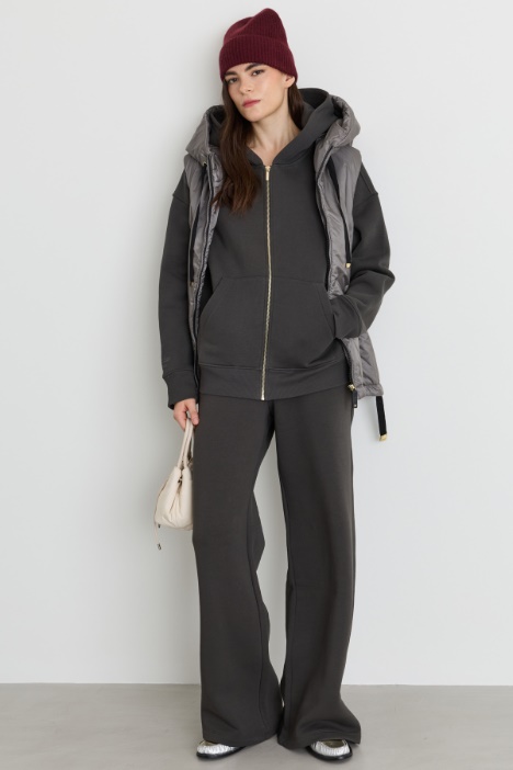 Gilet imbottito con cappuccio in tela antigoccia - Intrend