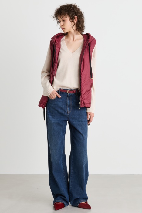Gilet imbottito con cappuccio in tela antigoccia - Intrend