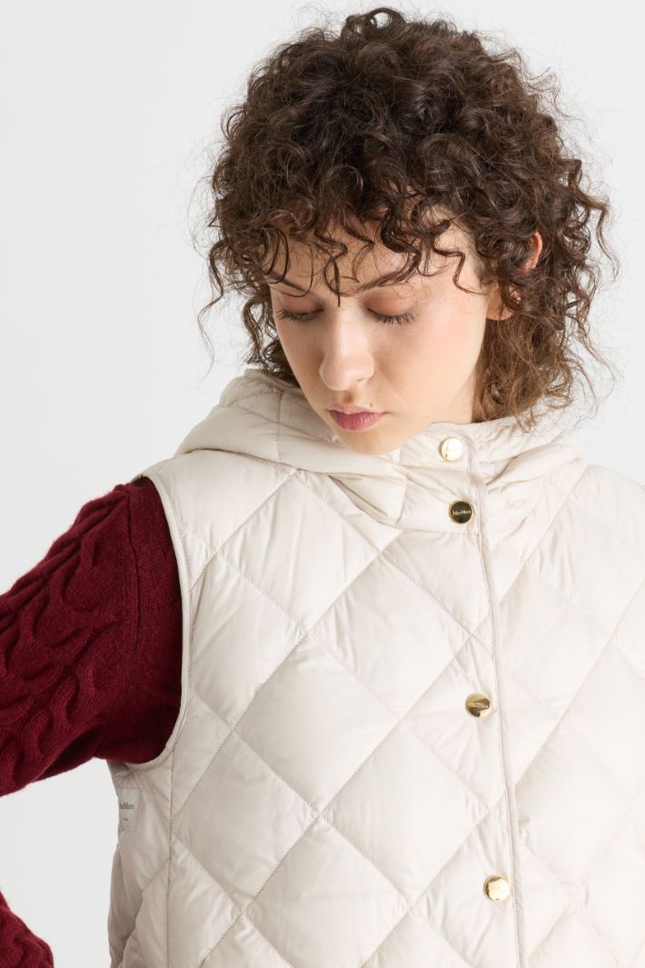 Gilet imbottito in tela antigoccia a rombi - BIANCO - Intrend - 3
