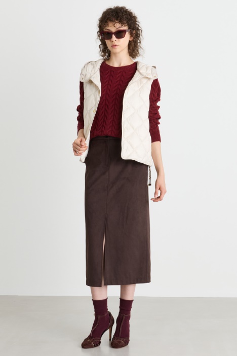 Gilet imbottito in tela antigoccia a rombi - Intrend