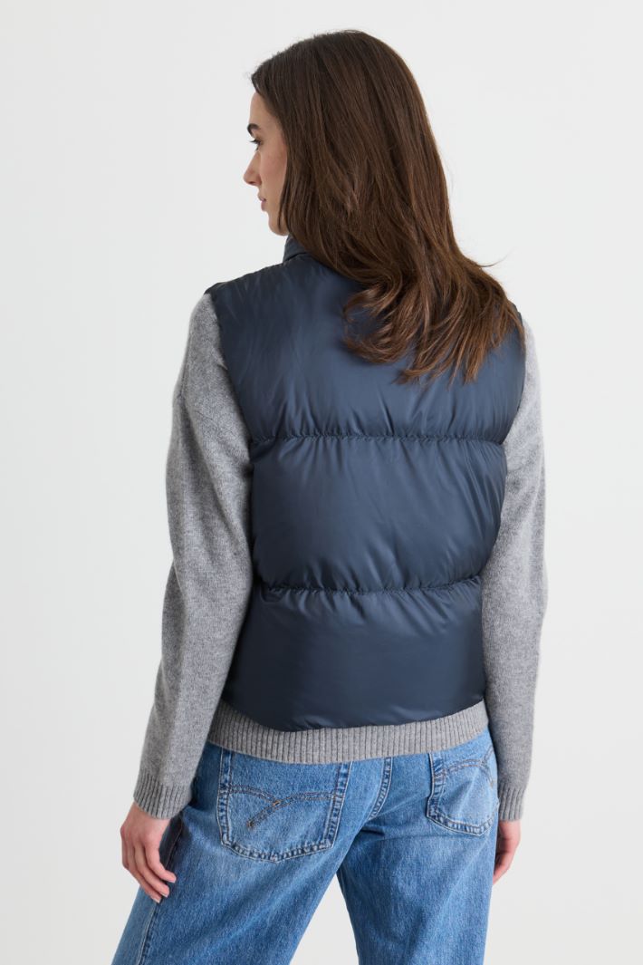 Gilet crop imbottito e trapuntato - BLU - Intrend - 4