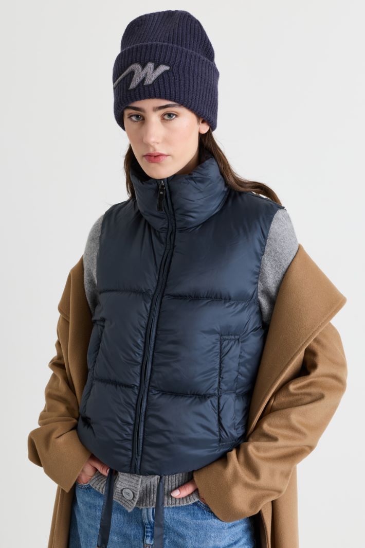 Gilet crop imbottito e trapuntato - BLU - Intrend - 2