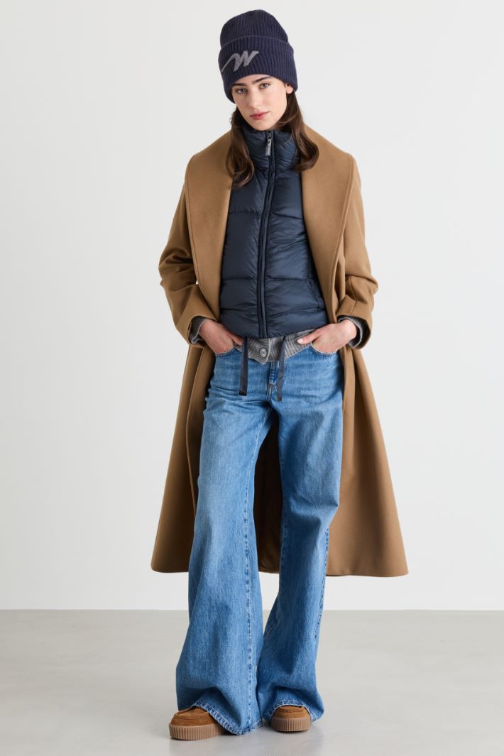 Gilet crop imbottito e trapuntato - BLU - Intrend