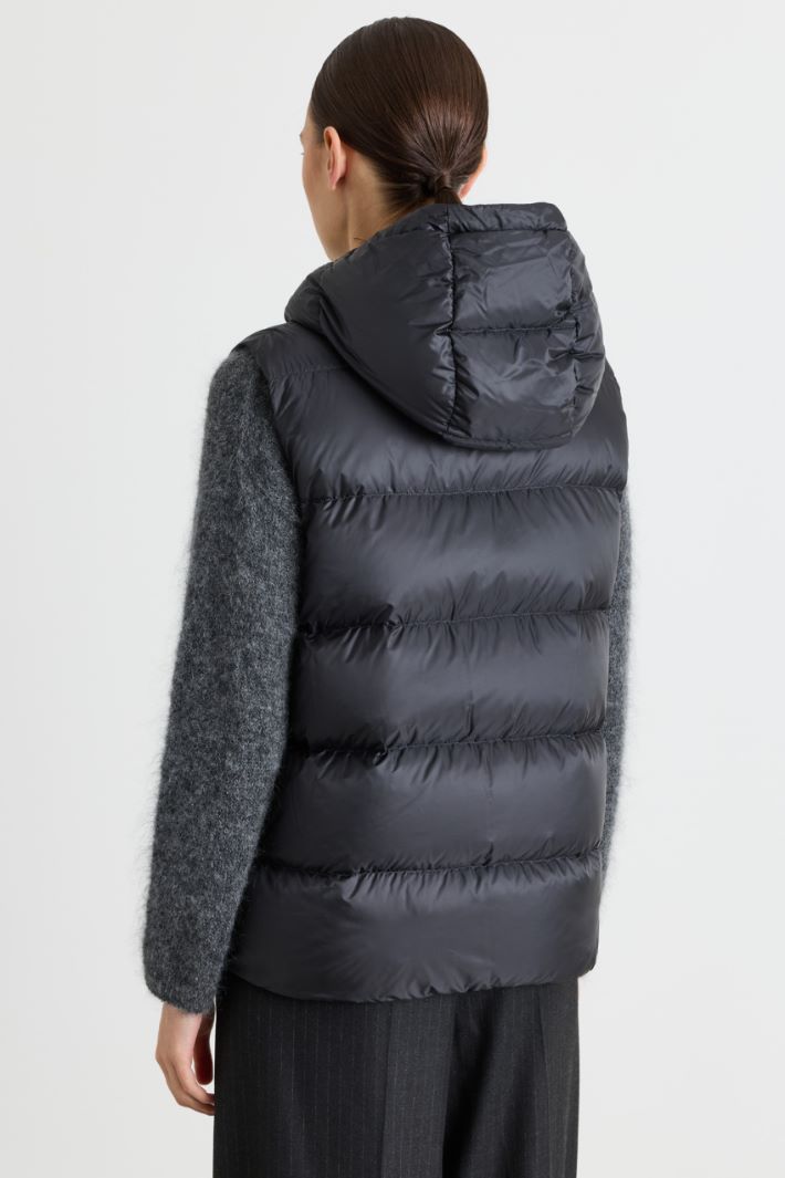 Padded gilet in technical canvas - BLACK - Intrend - 4