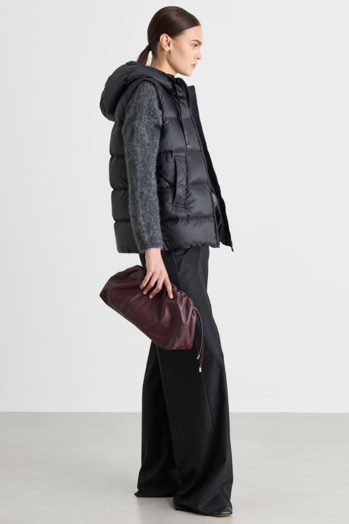 Padded gilet in technical canvas - BLACK - Intrend