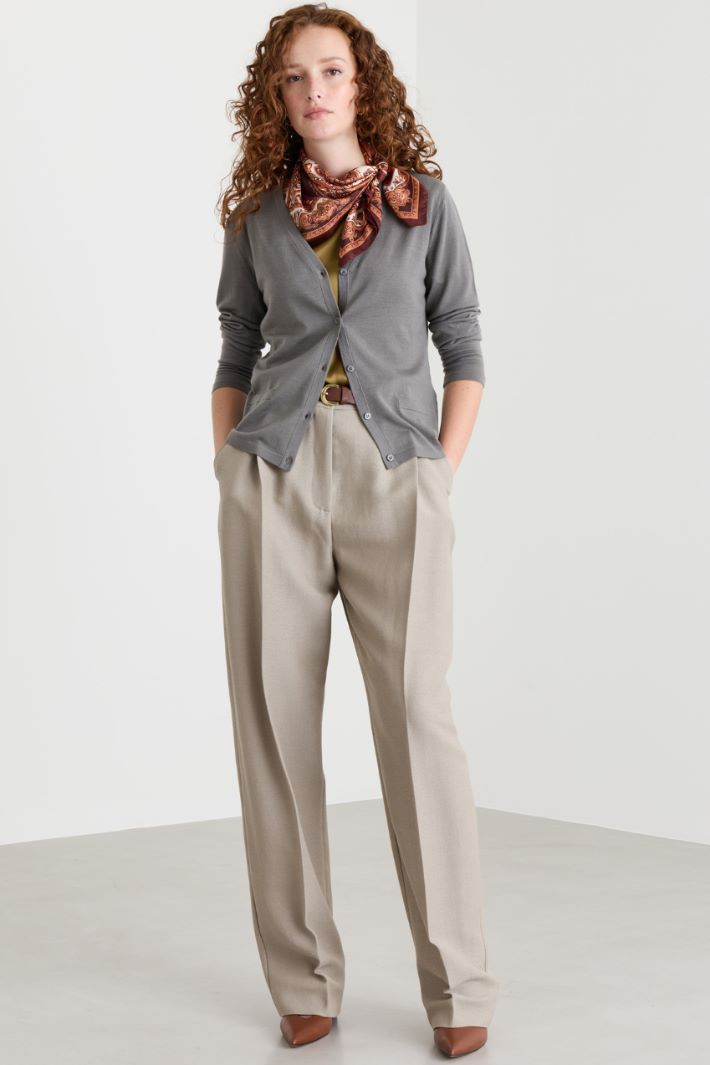 Cardigan à col V - GRIS - Intrend