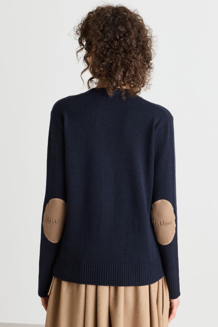 Cardigan with elbow patches - BLUE - Intrend - 4