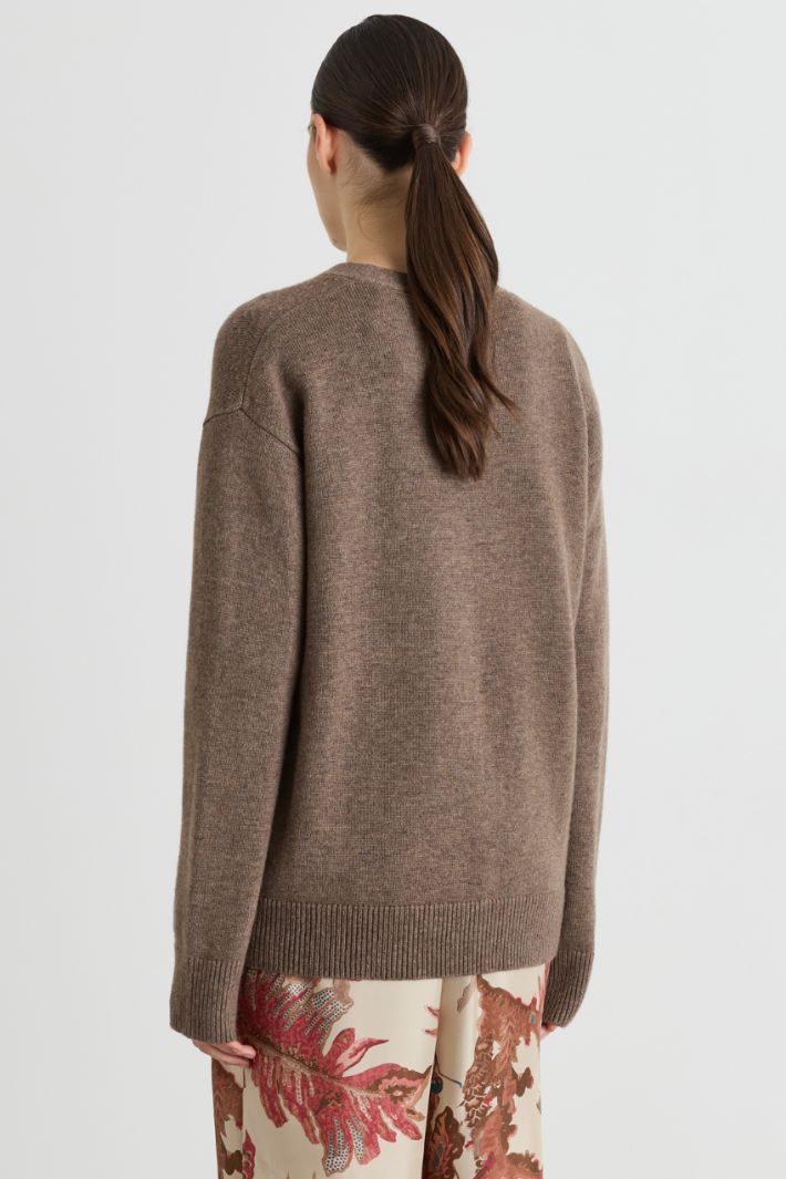 Cardigan mit Rippblenden - BEIGE - Intrend - 4