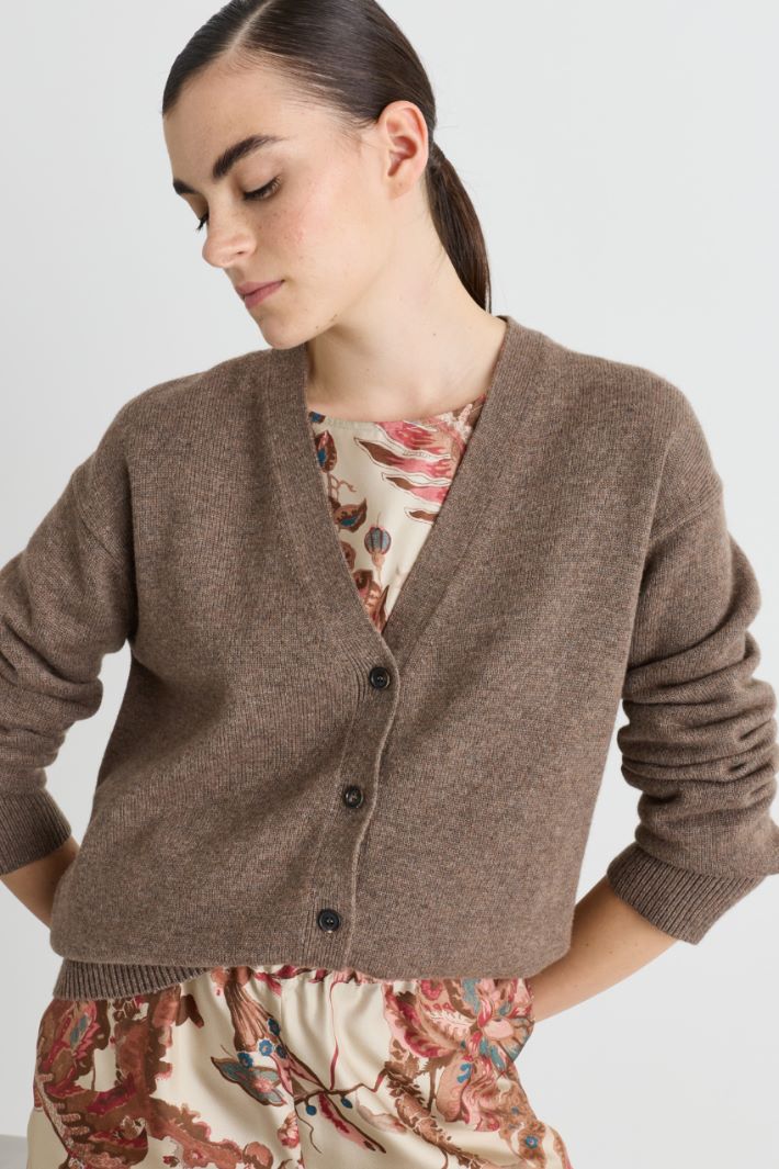 Cardigan mit Rippblenden - BEIGE - Intrend - 3