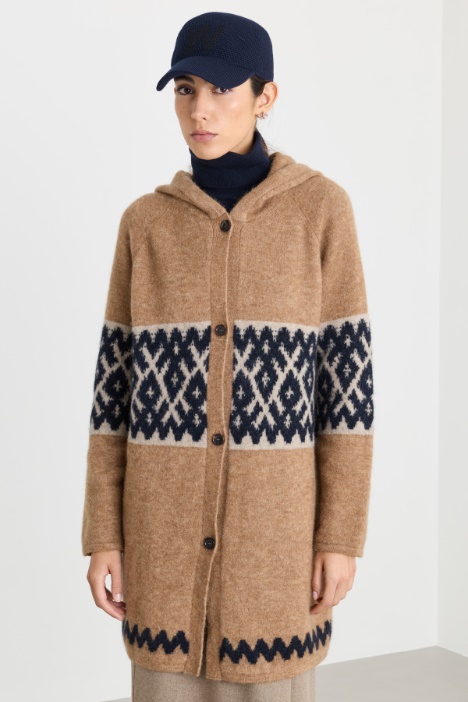 Long jacquard cardigan - Intrend