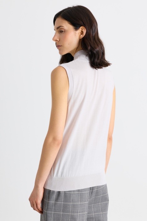 Gilet a collo alto in lana