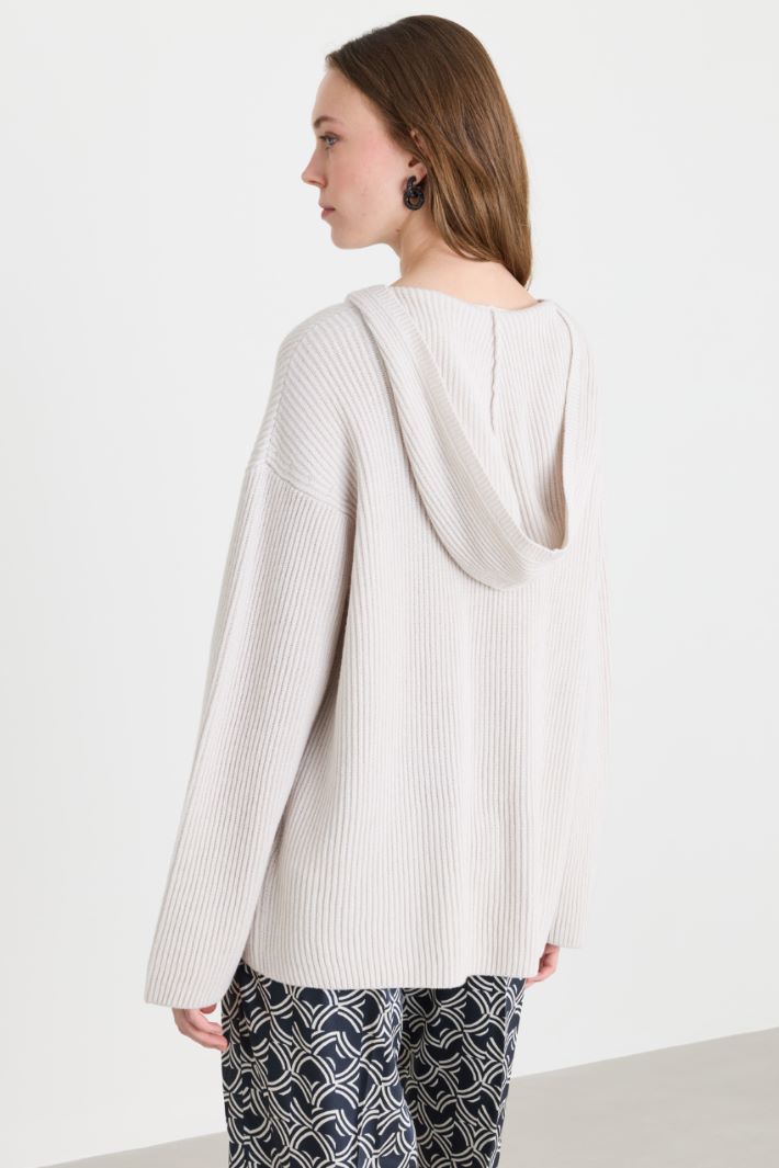Hooded jumper - WHITE - Intrend - 4
