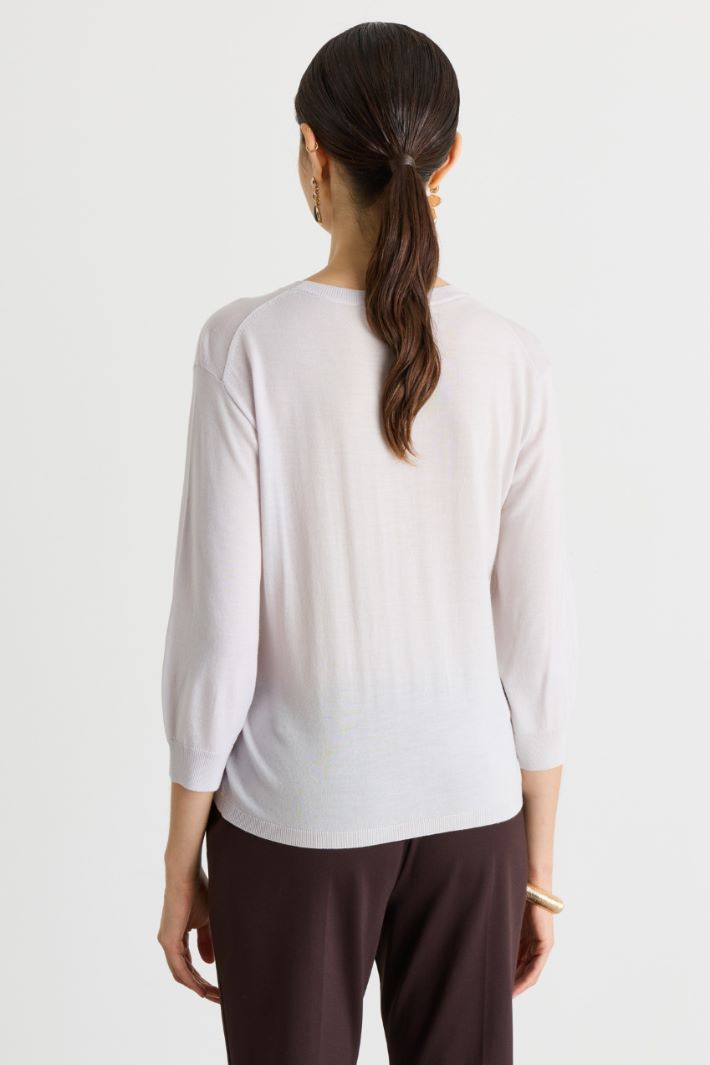 Maglia morbida a costine - BIANCO - Intrend - 4