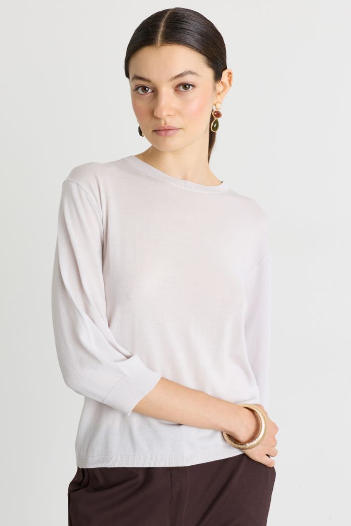 Maglia morbida a costine - BIANCO - Intrend - 3
