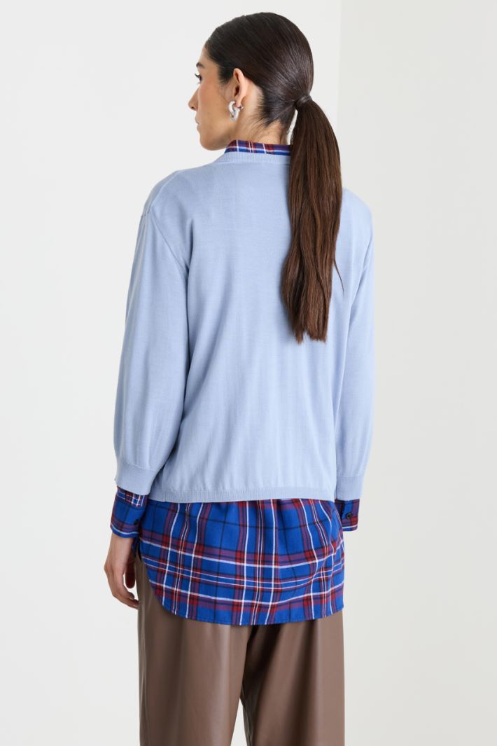 Maglia morbida a costine - AZZURRO - Intrend - 4