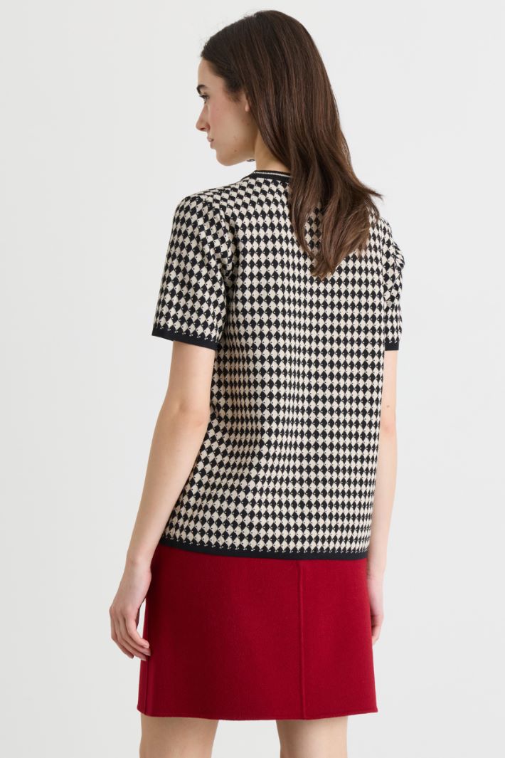 Magliain filato jacquard - BIANCO NERO - Intrend - 4