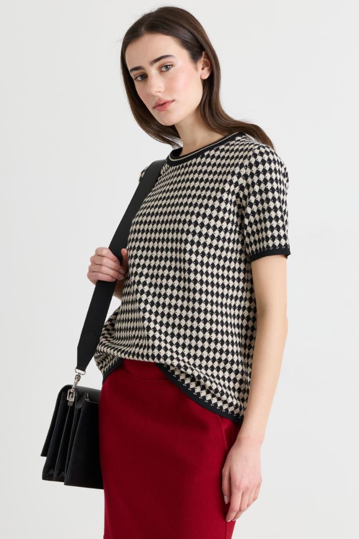 Magliain filato jacquard - BIANCO NERO - Intrend - 2