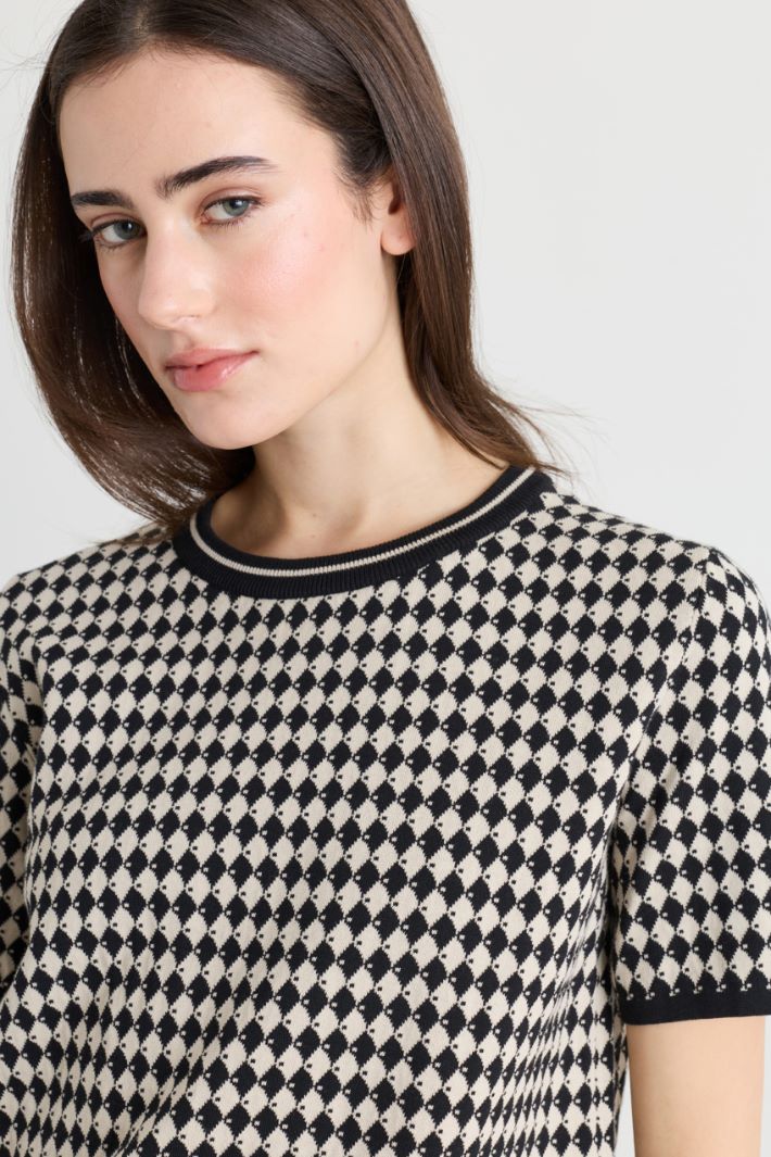 Magliain filato jacquard - BIANCO NERO - Intrend - 3