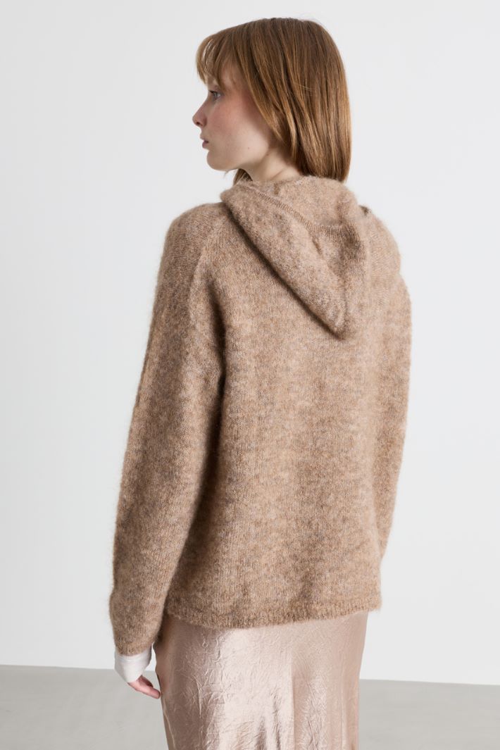 Soft-knit hoodie - CAMEL - Intrend - 4