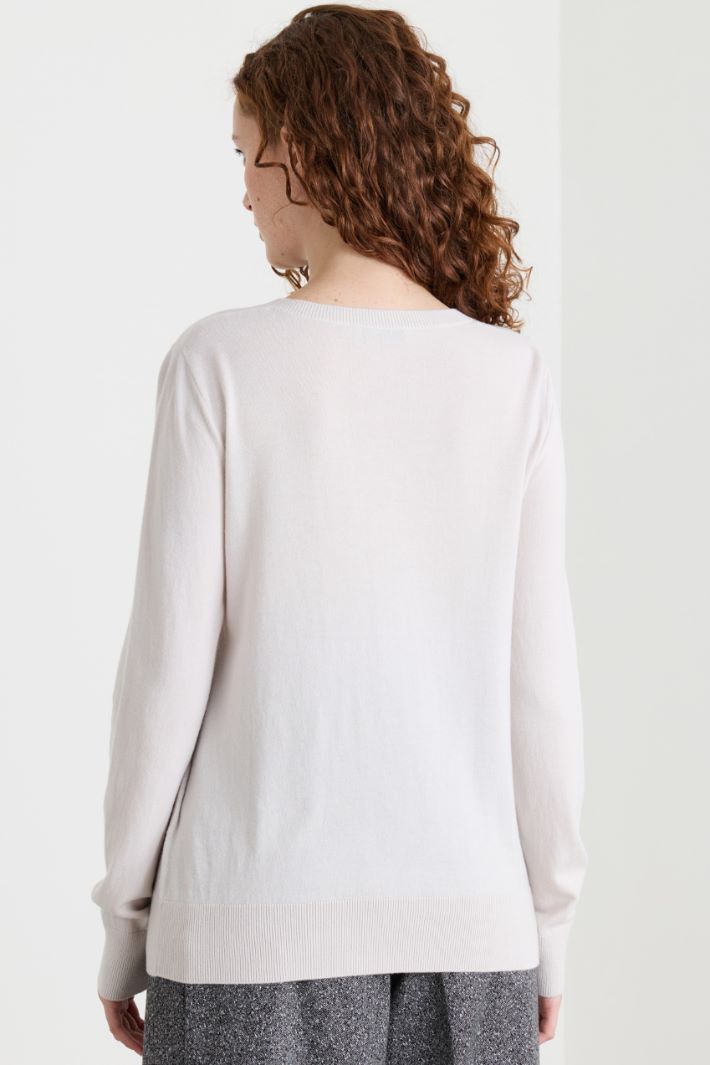 Maglia con scollo a V - BIANCO - Intrend - 4