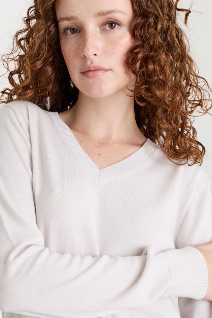 Maglia con scollo a V - BIANCO - Intrend - 3