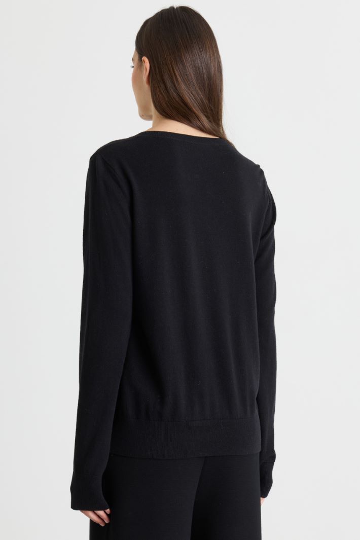 V-Pullover - SCHWARZ - Intrend - 4