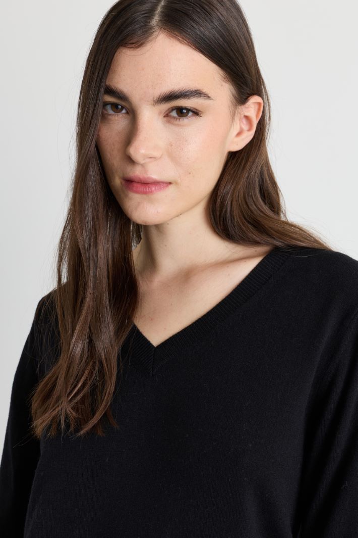 V-Pullover - SCHWARZ - Intrend - 3