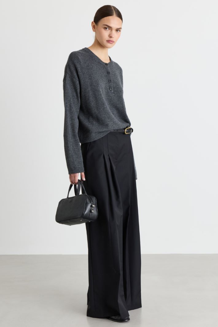 Maglia boxy con bottoni - GRIGIO - Intrend