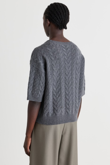 Maglia boxy in lana a trecce