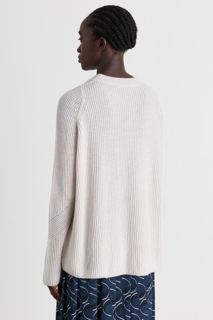 Fisherman's rib jumper - WHITE - Intrend - 4