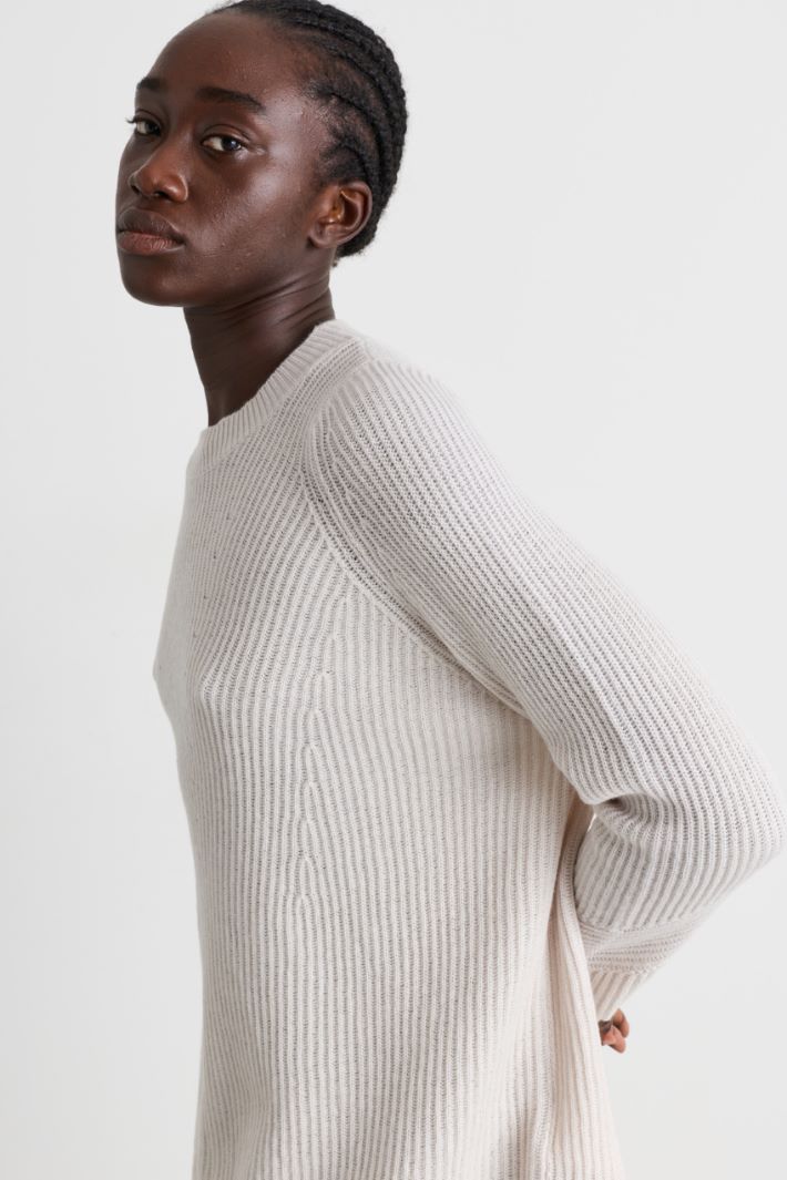 Fisherman's rib jumper - WHITE - Intrend - 3