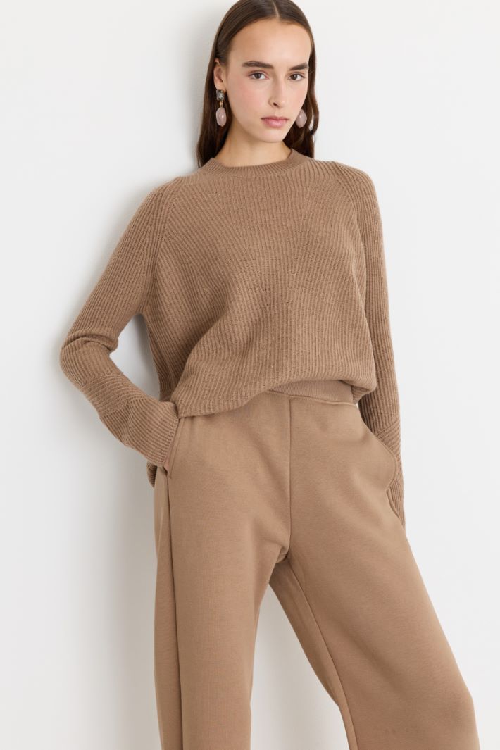 Maglia in lana a costa inglese - CAMMELLO - Intrend - 2
