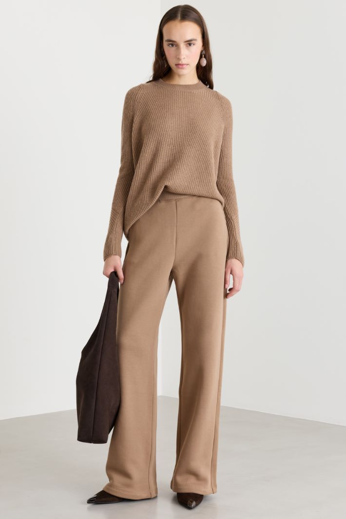 Maglia in lana a costa inglese - CAMMELLO - Intrend