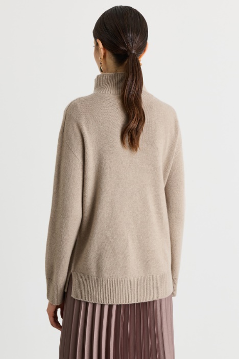 Maglia dolcevita senza cuciture in cashmere