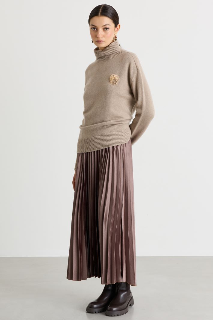 Pull à col roulé sans couture - BEIGE - Intrend