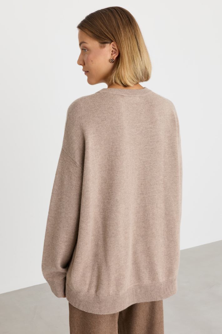 Pull fluide à épaules tombantes - BEIGE - Intrend - 4