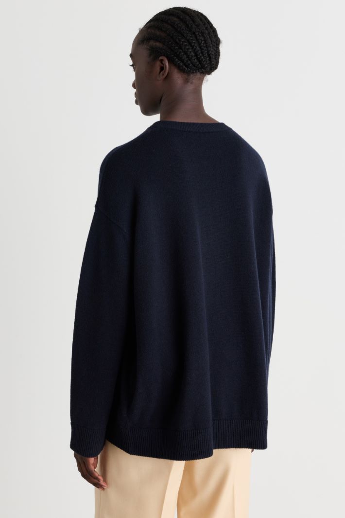 Soft drop-shoulder jumper - BLUE - Intrend - 4