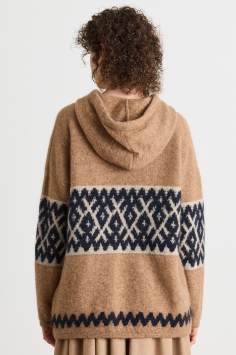 Felpa in lana e mohair jacquard
